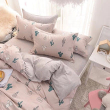 Load image into Gallery viewer, Pink Abigails Cactus Succulent Pillow And Duvet Cover For Girls